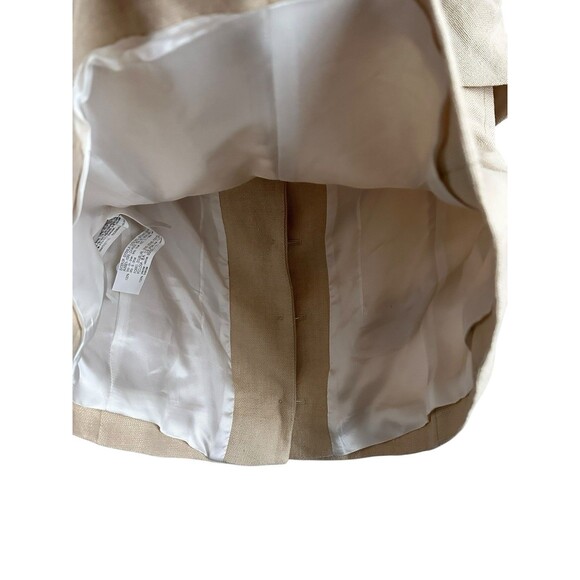 Zara Off Shoulder Viral Linen Blend Top Blazer Funky Buttons US S Beige - Picture 6 of 8